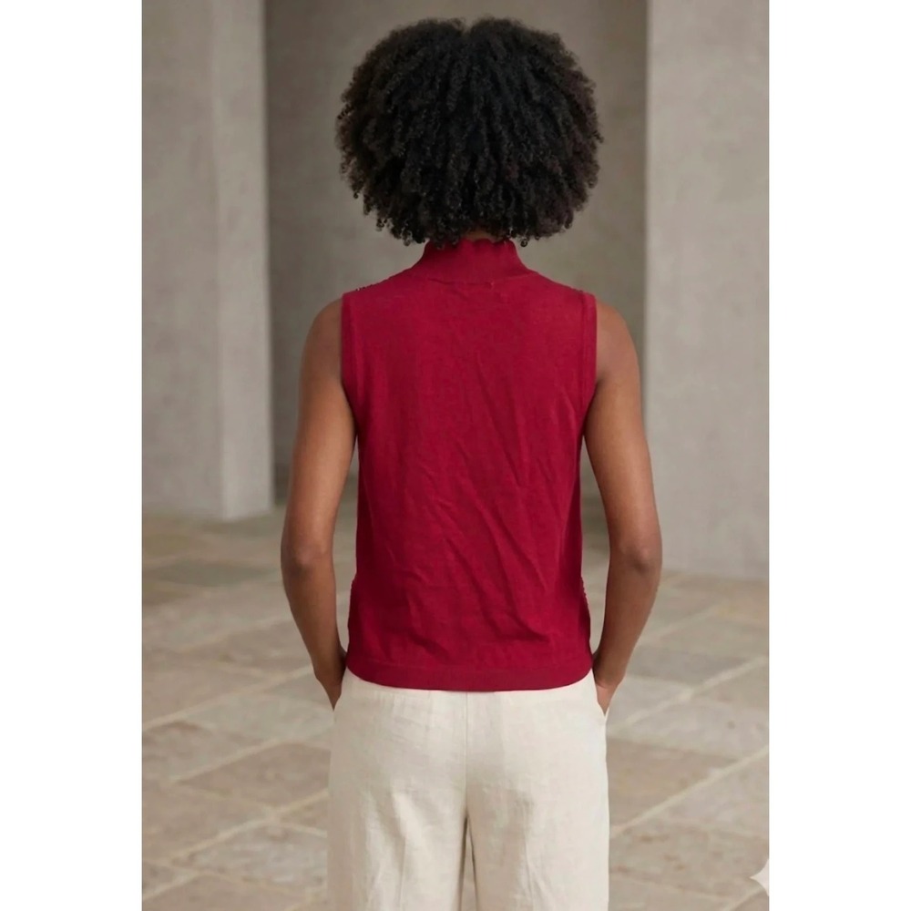 NWT STARKx Georgia Ruby Vest Top Mock Neck Sequin Front Knit Sleeveless Top S - Picture 3 of 10